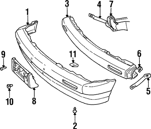 Bumper & Components - Front for 1997 Isuzu Hombre #0