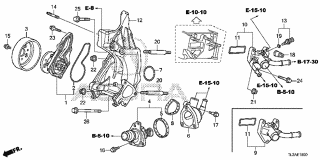 Water Pump (L4) for 2013 Acura TSX #0