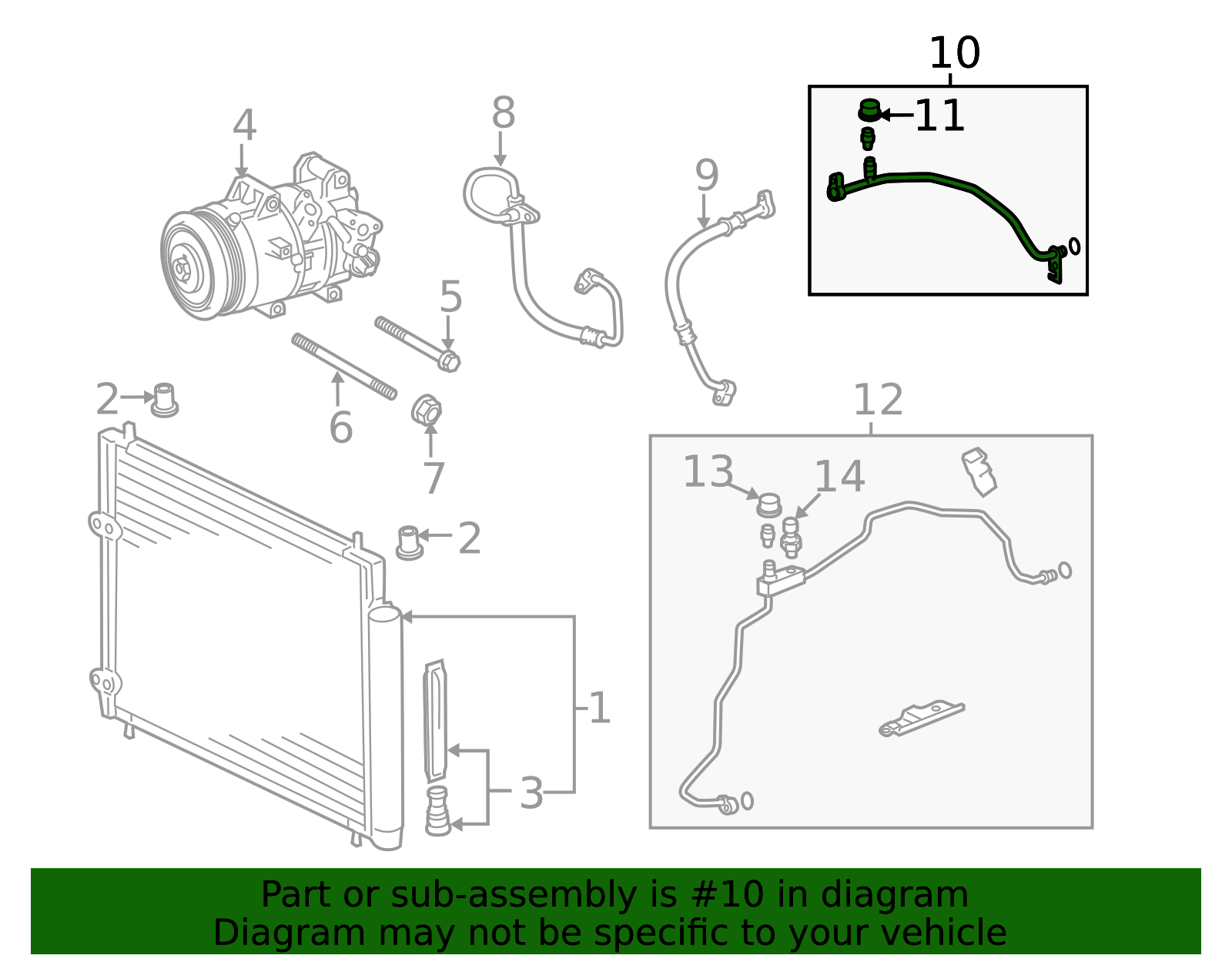 2014-2019 Toyota Corolla A/C Pipe 88707-02240 | Toyota Parts Center