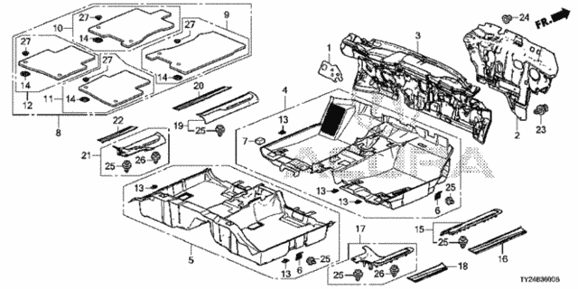Floor Mat (2WD) for 2020 Acura RLX #0