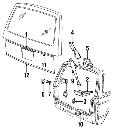 Gate & Hardware for 1989 Dodge Grand Caravan #0