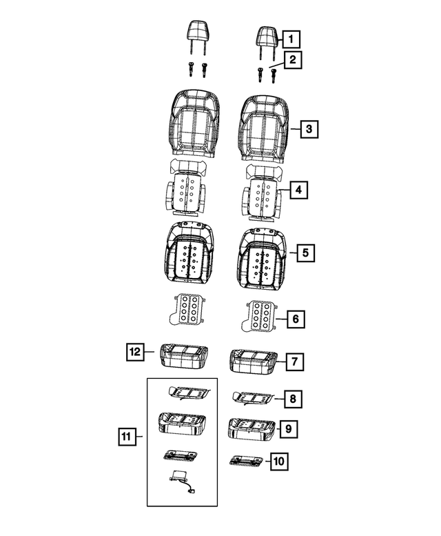 6PJ731X7AD - Interior Trim: Front Headrest for Jeep: Grand Cherokee, Grand Cherokee L Image