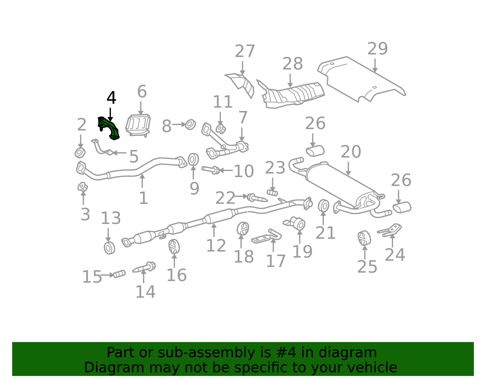 17571-0P090 - Exhaust Manifold Bracket 2009-2015 Toyota Venza | Longo ...