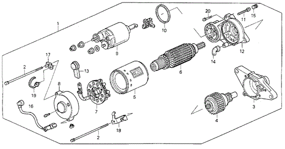 MT Starter Motor (Mitsuba) for 1994 Acura Vigor #0
