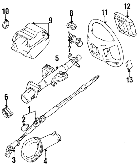 Steering Column & Wheel for 1991 Lexus ES250 #0