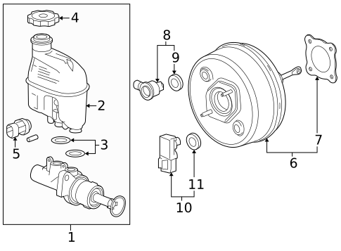 Master Cylinder - Components On Dash Panel for 2009 Saturn Aura #0
