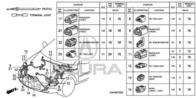 Electrical Connectors (FR.) for 2011 Acura RL #0