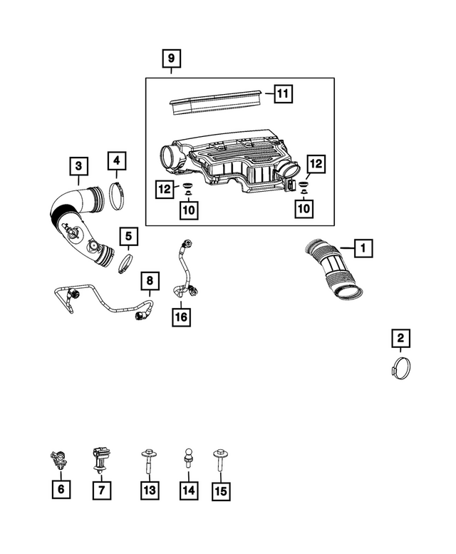 « 68444088AA – Fuel and Accelerator Pedal : Admission D'air Conduit pour Mopar Image »