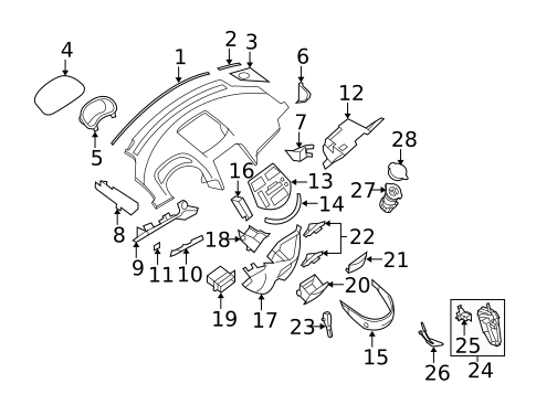 Instrument Panel Components for 2007 Nissan Quest #0