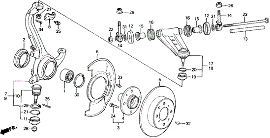 Front Knuckle - Brake Disk for 1988 Honda Accord #0
