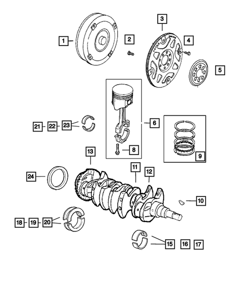 Crankshaft, Piston, and Drive Plate for 2005 Chrysler PT Cruiser #0