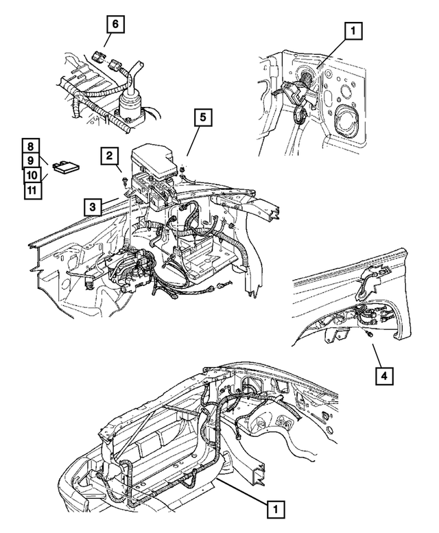 « 56049029AD –  : Projecteur/tablier Cablage pour Mopar Image »