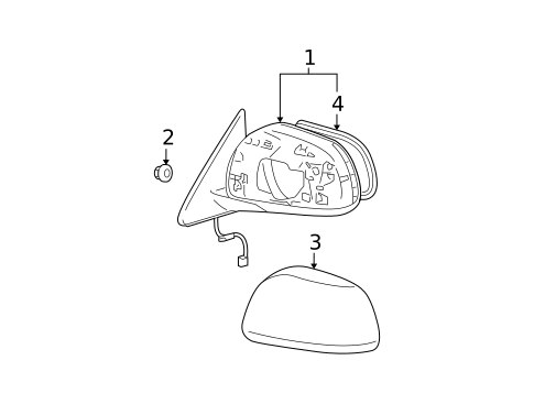Outside Mirrors for 2010 Toyota Highlander #1