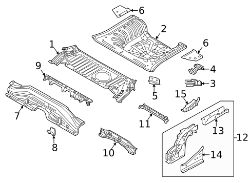 Rear Floor & Rails for 2018 Nissan Versa Note #0