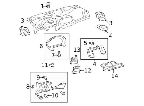 Instrument Panel Components for 2012 Toyota Venza #0