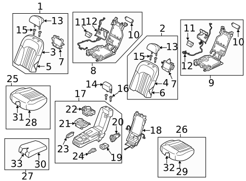 Rear Seat Components for 2022 Genesis G90 #0
