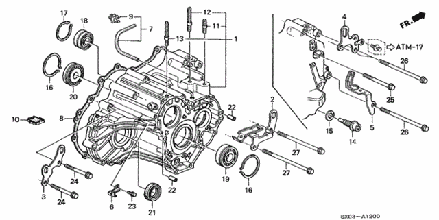 AT Transmission Housing (2.3L) for 1998 Honda Odyssey #0