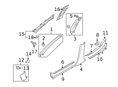 Interior Trim - Pillars for 2012 Subaru Legacy #0