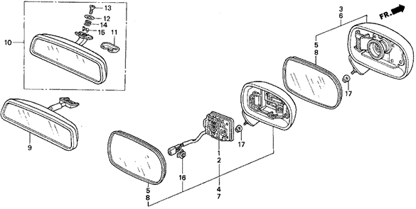 Mirror for 1995 Honda Civic del Sol #0