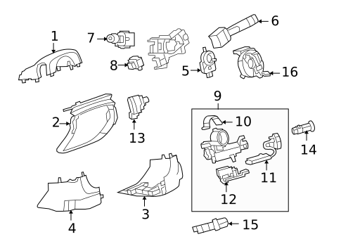 Shroud, Switches & Levers for 2011 Cadillac CTS #0