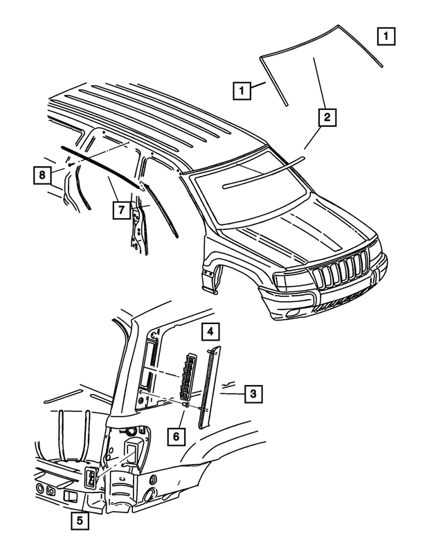 5EZ20TZZAE - Exterior Ornamentation: D Pillar Applique, Right for Mopar Image