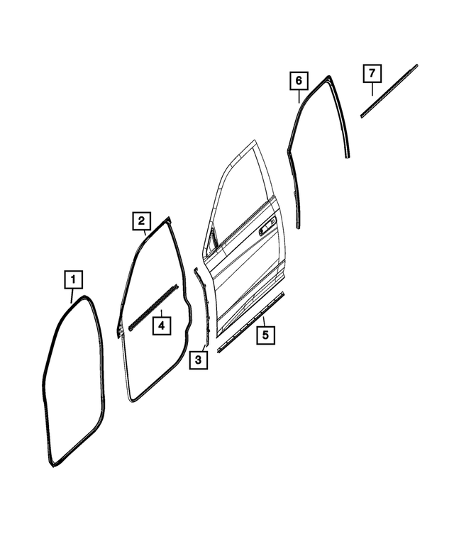 55372220AF - Doors, Door Mirrors and Related Parts: Door Sill Seal, Right for Mopar Image