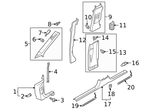 Interior Trim - Pillars for 2020 Audi e-tron Sportback #0