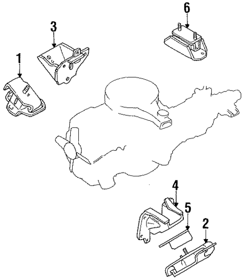 Engine & Trans Mounting for 1996 Honda Passport #0
