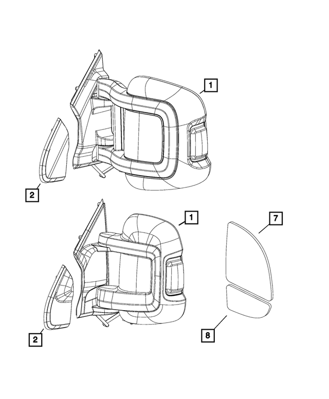 « 7SV31JXWAA – Doors, Door Mirrors and Related Parts : Extérieur Arrière Retroviseur, Côté Gauche pour Mopar Image »