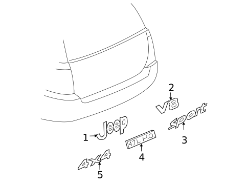 Exterior Trim - Lift Gate for 2002 Jeep Grand Cherokee #0