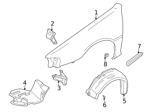 Exterior Trim - Fender for 1996 Subaru Impreza #0