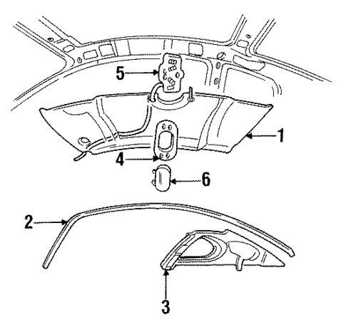 Interior Trim - Roof for 1998 Ford Mustang #0