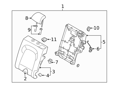 Rear Seat Components for 2021 Hyundai Venue #1