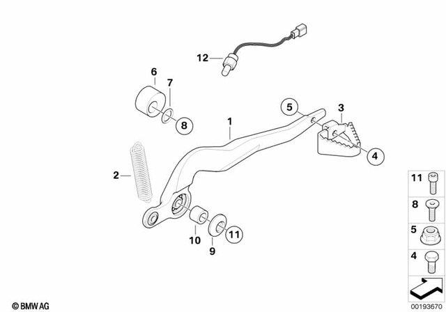 35217696679 - Pedals: Brake Pedal -  for BMW-Motorrad Image