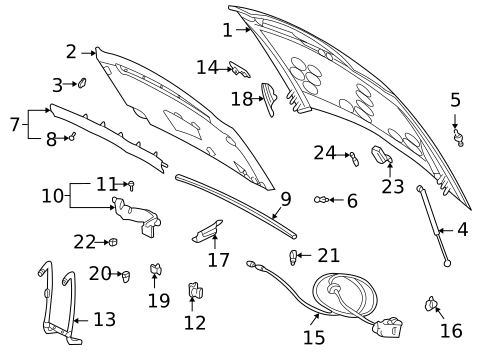 Hood & Components for 2005 Pontiac Bonneville #0