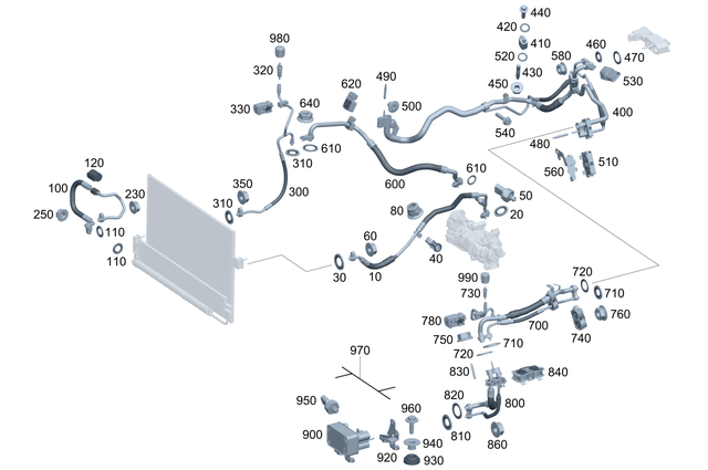 2948303600 - Heating and Ventilation: Refrigerant Line for Mercedes-Benz: EQE 350, EQE 350 SUV, EQE 500, EQE 500 SUV, EQE AMG, EQE AMG SUV, EQS 450, EQS 450 SUV, EQS 580, EQS 580 SUV, EQS AMG, Maybach EQS 680 SUV Image image