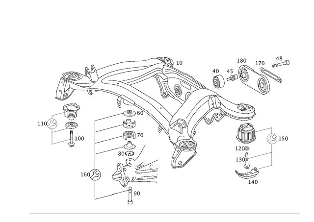 129906901 - Rear Axle: Screw for Mercedes-Benz Image image