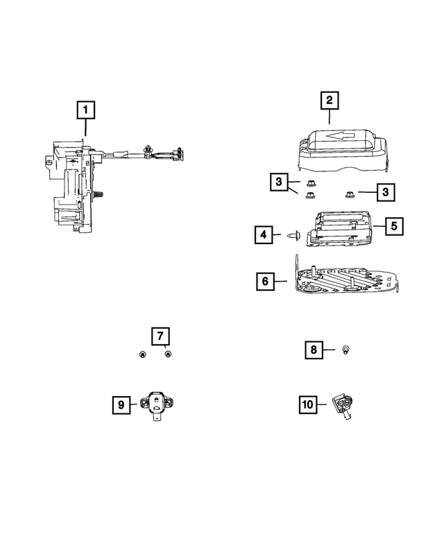 « 56038962AD – Restraints : Commande Des Dispositifs De Retenue Des Occupants Rabat pour Mopar Image »
