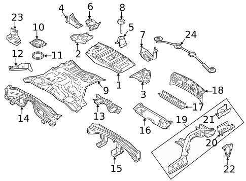 Rear Floor & Rails for 2016 INFINITI QX50 #0