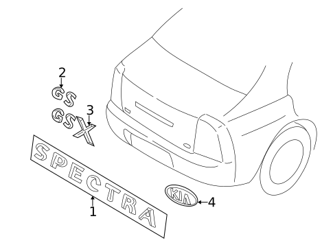 Exterior Trim - Lift Gate for 2002 Kia Spectra #0