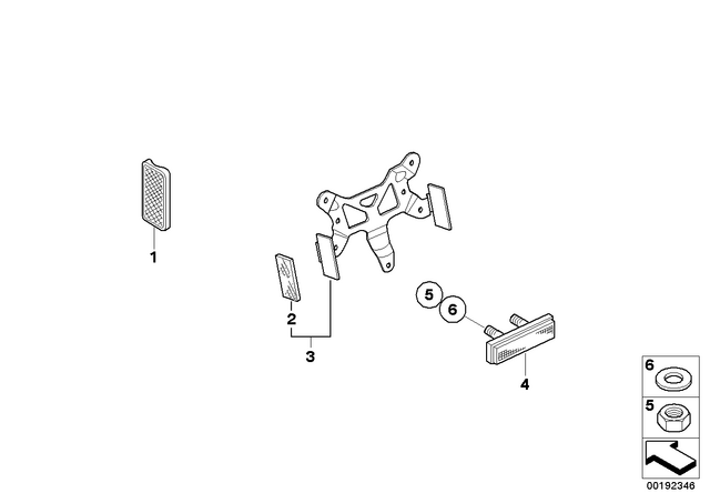 63212346581 - : Rear Reflector Red for BMW-Motorrad Image