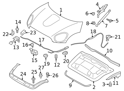 Hood & Components for 2014 Mini Cooper Countryman #0