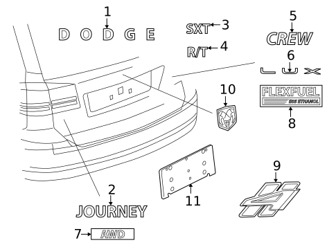 Exterior Trim - Lift Gate for 2012 Dodge Journey #0
