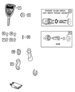 68003877AB - Wiper/Lock Cylinder and Keys: Door Lock Cylinder Lever for Mopar Image