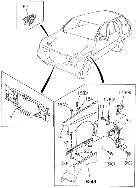Front Panel for 1997 Honda Passport #0