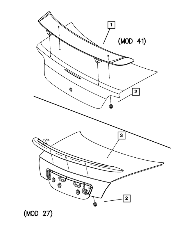 WF68TZZAC - Body Sheet Metal Except Doors: Rear Air Dam Spoiler for Mopar Image