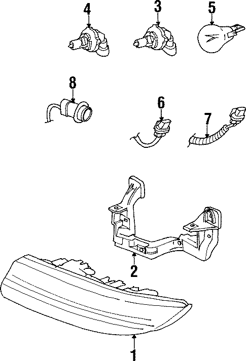 Headlamp Components for 1998 Saturn SC1 #0