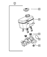 5191826AA - Brakes: Master Cylinder To Booster Seal, Mounting for Chrysler: 200, Aspen, Sebring | Dodge: Avenger, Durango, Journey, Nitro, Viper | Fiat: 500 | Jeep: Cherokee, Compass, Liberty, Wrangler, Wrangler JK | Ram: ProMaster 1500, ProMaster 2500, ProMaster 3500, ProMaster EV | SRT: Viper Image
