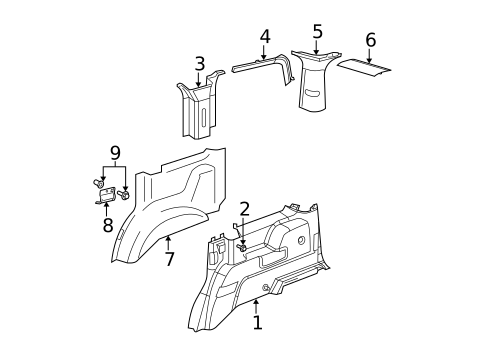 Interior Trim - Quarter Panels for 2007 Dodge Durango #0