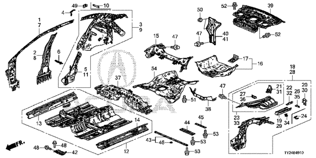 Floor - Inner Panel for 2015 Acura RLX #0